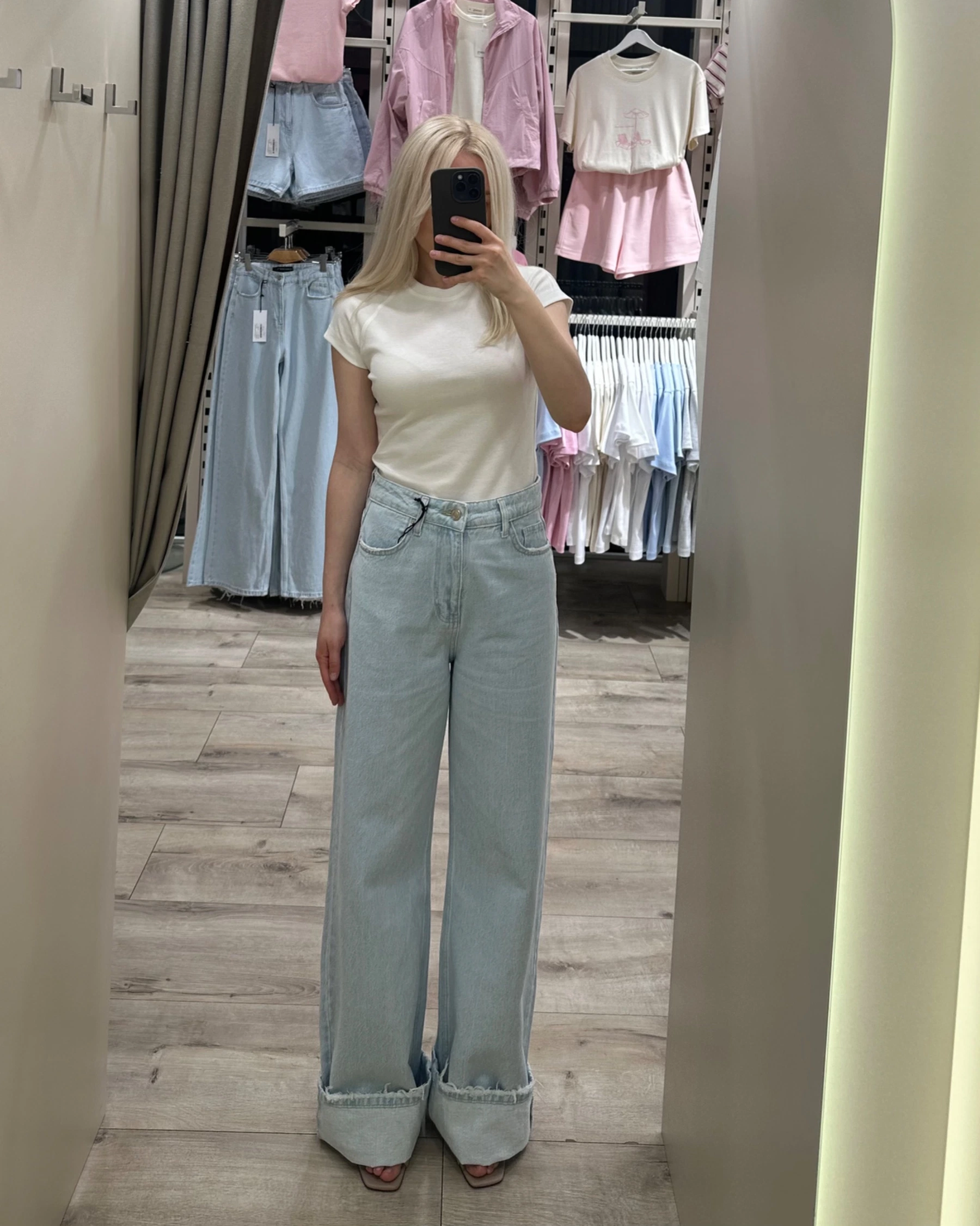 Джинси wide leg  в блакитному кольорі - зображення 5