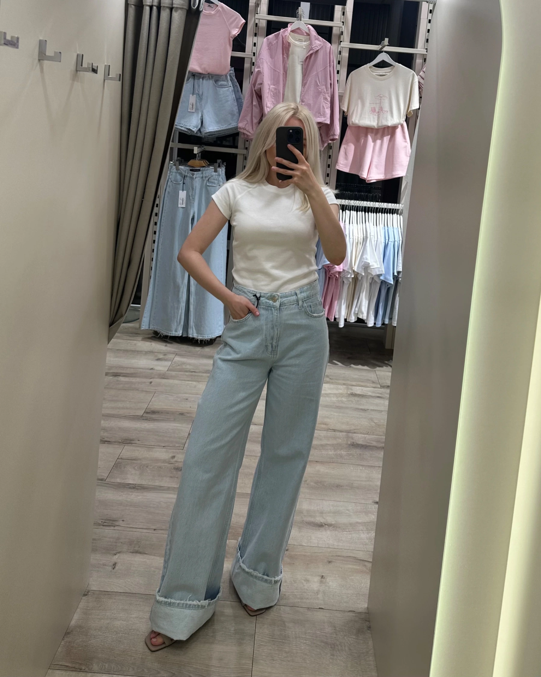 Джинси wide leg  в блакитному кольорі - зображення 6