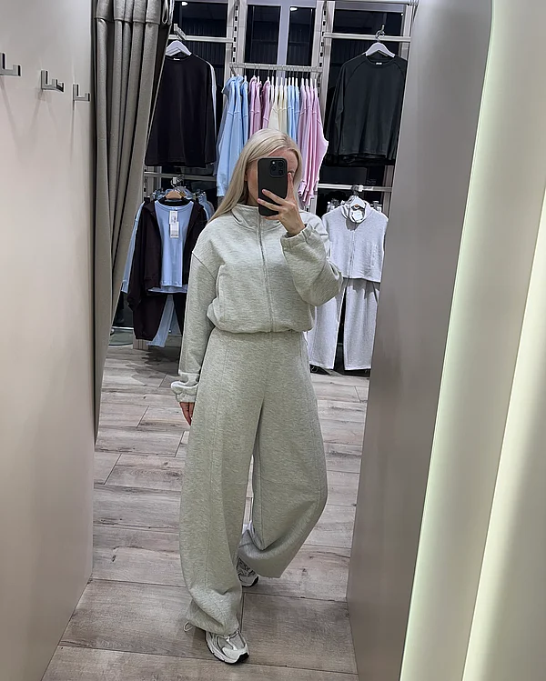 Костюм з тринитки зі full zip світшотом та штанами на регуляторах