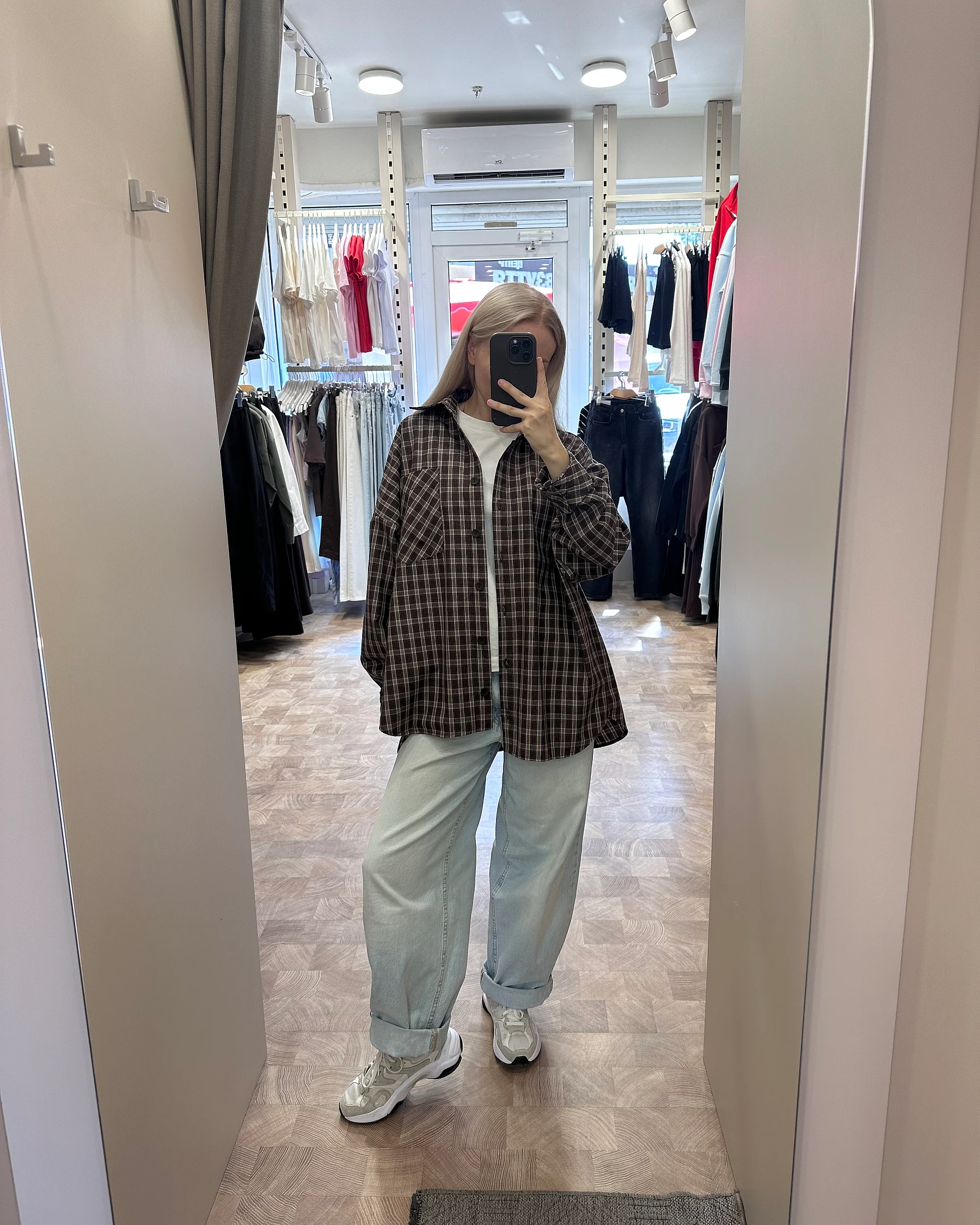 Сорочка oversize в шоколадну клітинку - зображення 6